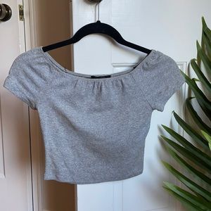 Gray crop top